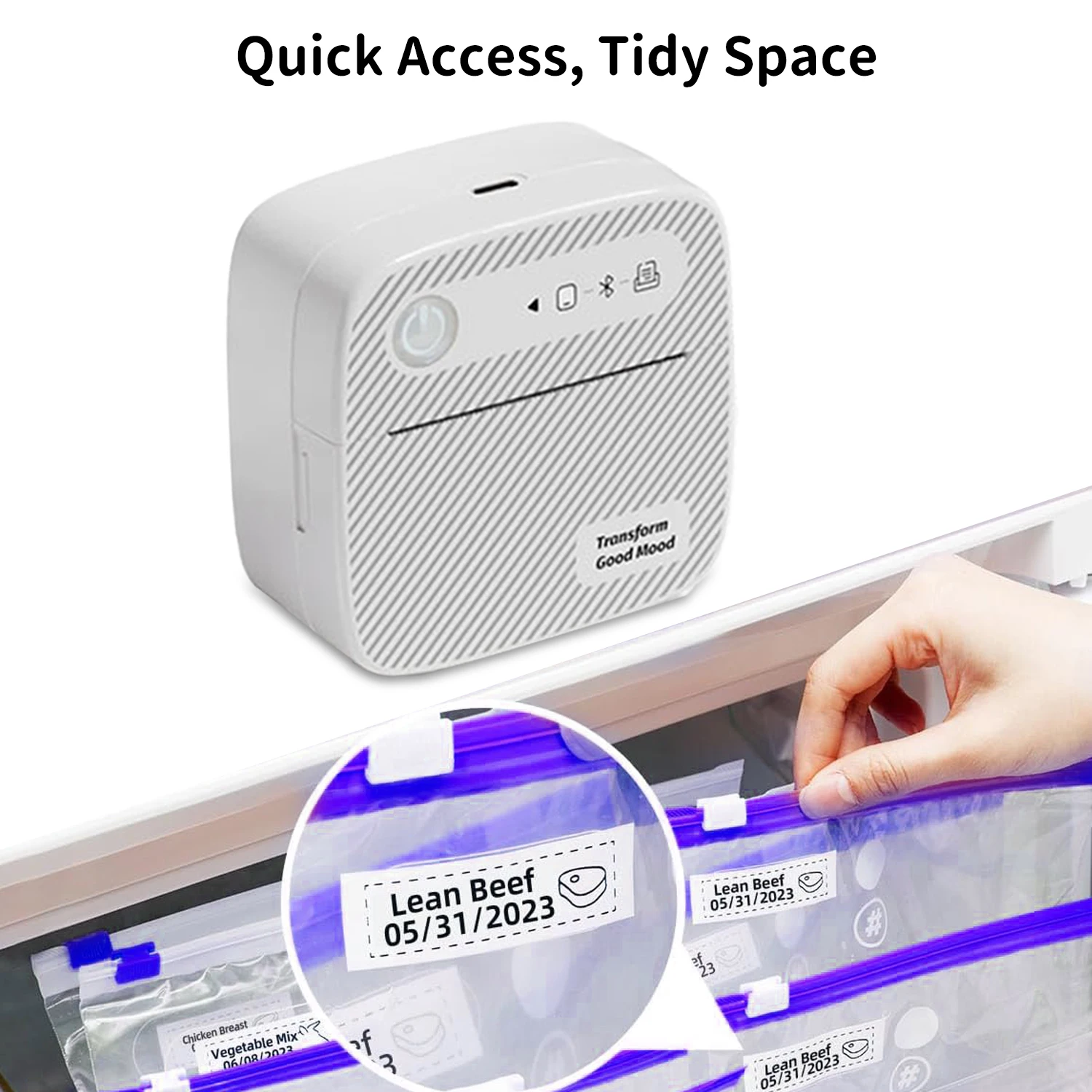 Mini impressora térmica para fotos Sticky Notes, Scrapbooks, Memos Labels, Study Note, impressão compatível com Bluetooth