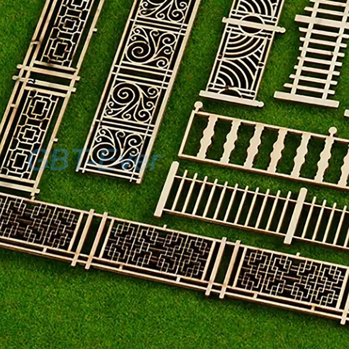 5Pcs Fences Wooden Guardrail Architectural Model Sand Table Landscape Railing Creative Decorative Items  Wooden Fences