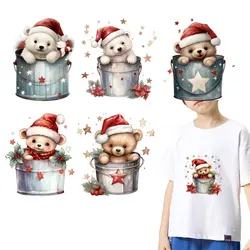 Christmas iron Little Bear Bear animal Iron-On Transfer Stickers,Vinyl Heat Transfer Patches for DIY baby clothing decoration