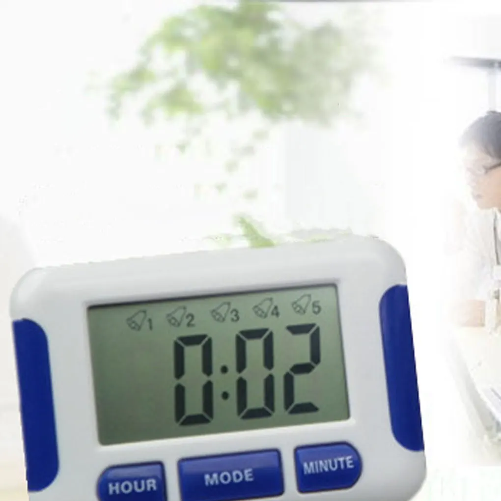 Timer da cucina elettrico portatile Promemoria orario con display LCD digitale per cucinare Progetti scolastici di cottura Temporizzatore per uova a 5 canali