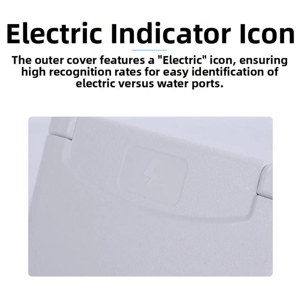16A RV Power Socket With Indicator Light Dual Fixing Magnetic Cover Pure Copper High Current Charging Port For Outdoor For Carav