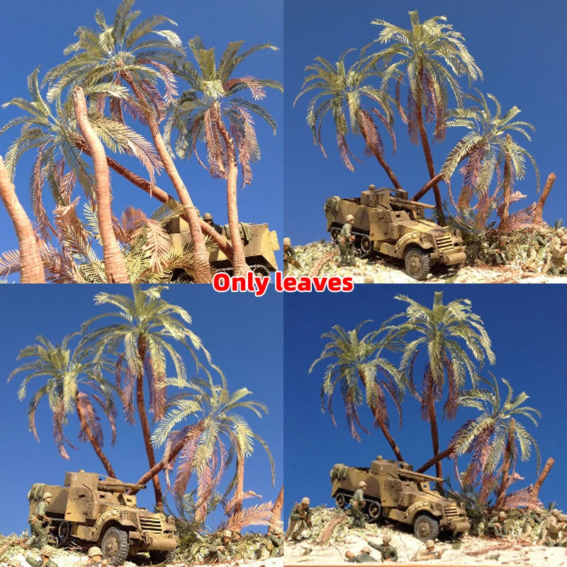 Maßstabsgetreuer Modellbausatz Miniatur-Gebäude Pflanzenblätter Baum Kokosnussbaum Sandtisch Diorama-Modelle 1/32 1:35 1/48 1/64 1/72 1/144 – Detail 1
