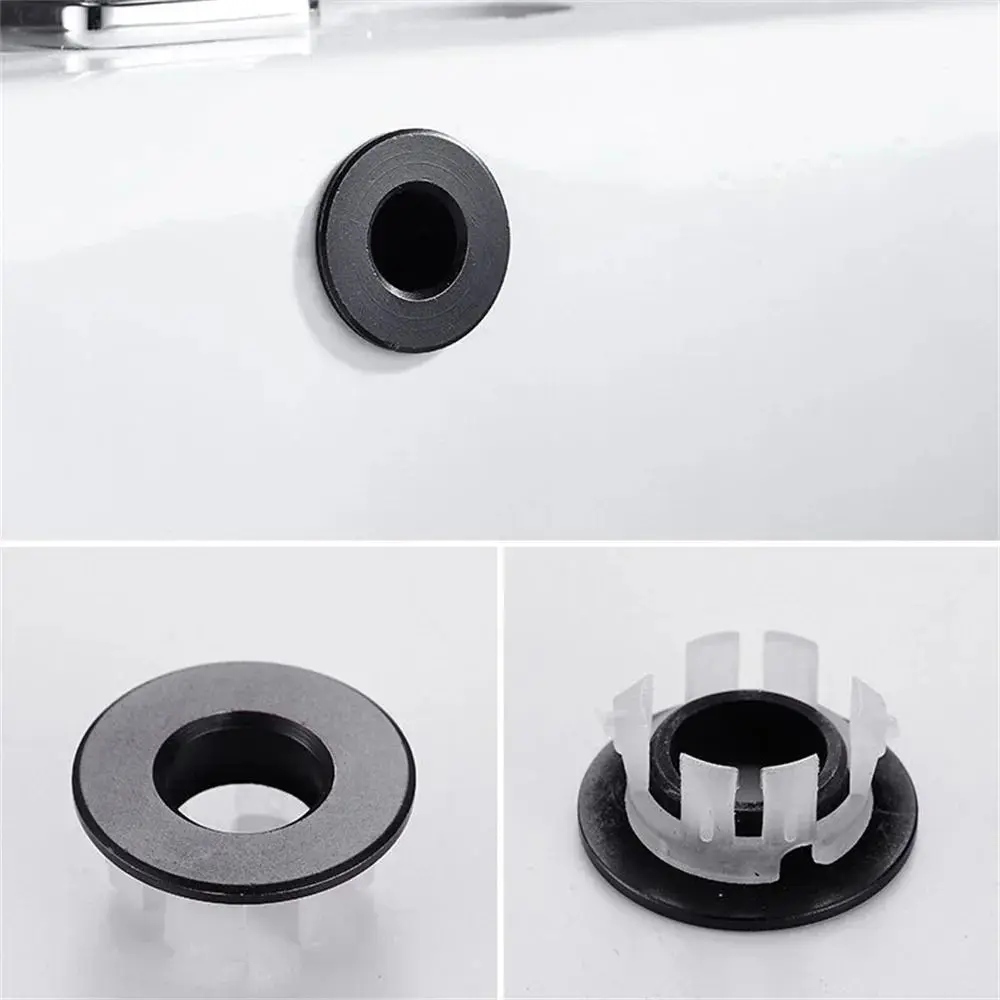 

Copper Round Overflow Cover Replacement Round 22-24mm Sink Cover Plastic Six Feet Washbasin Hole Insert Kitchen