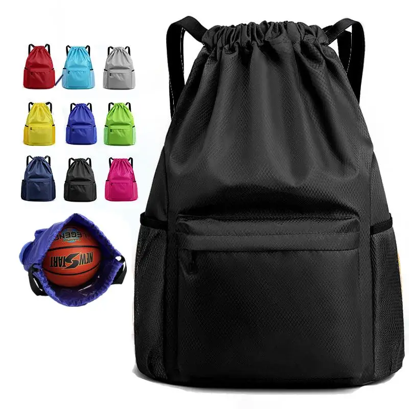 Sports Drawstring Backpack String Bag Sackpack With Large Capacity Gym Swim Beach For Women And Men To Hold Daily