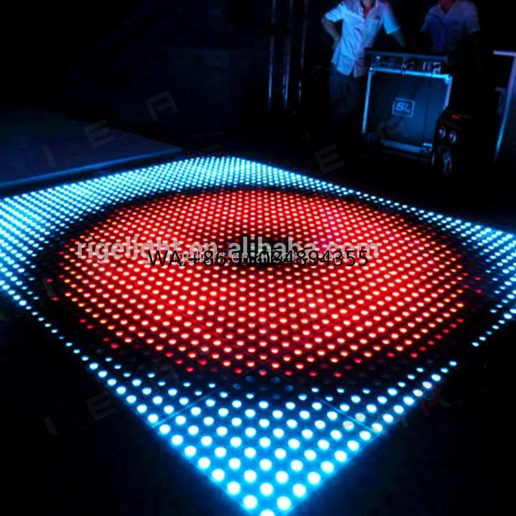 

Stage Floor Light 8x8 Pixels RGB LED Interactive LED Dance Floor Used for Nightclub Disco Party Events Wedding Decoration