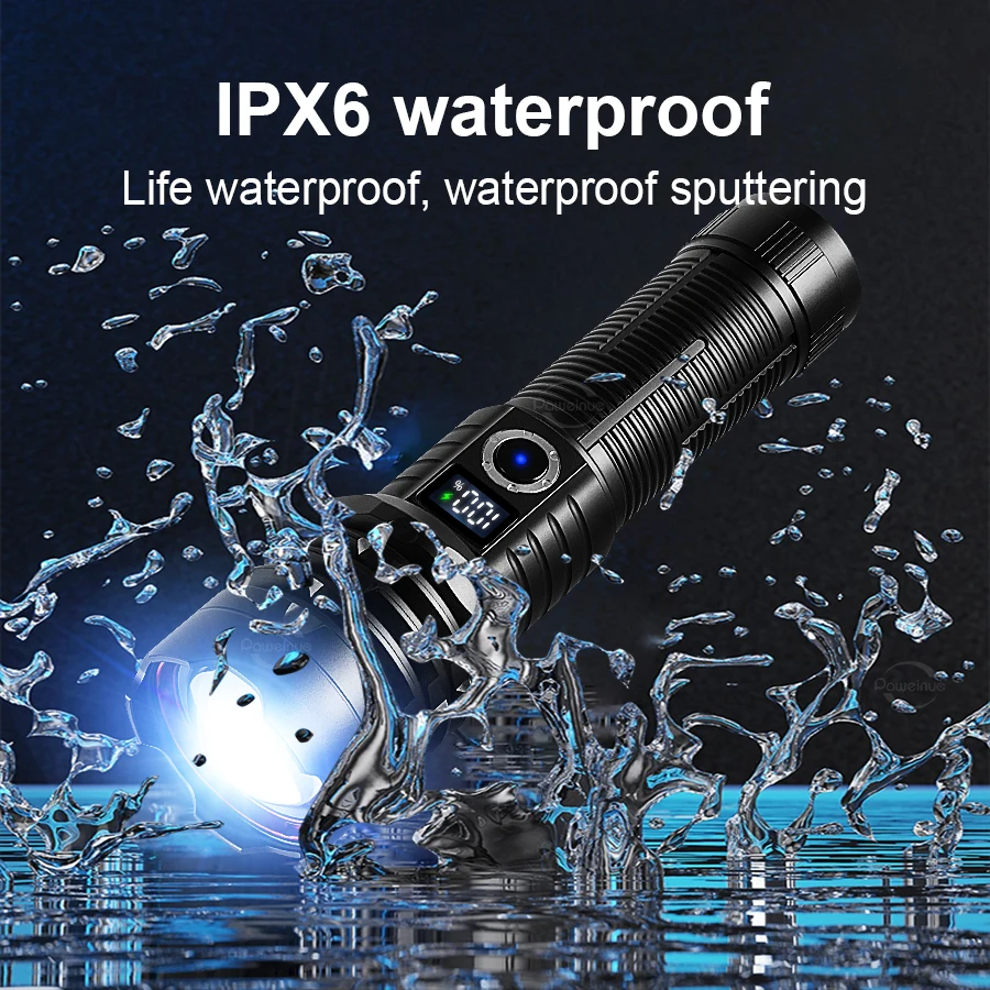 Tactical Flashlight Long Range Very Powerful Torch Work Light Rechargeable Powerful Rechargeable Led Flashlights High Power Lamp