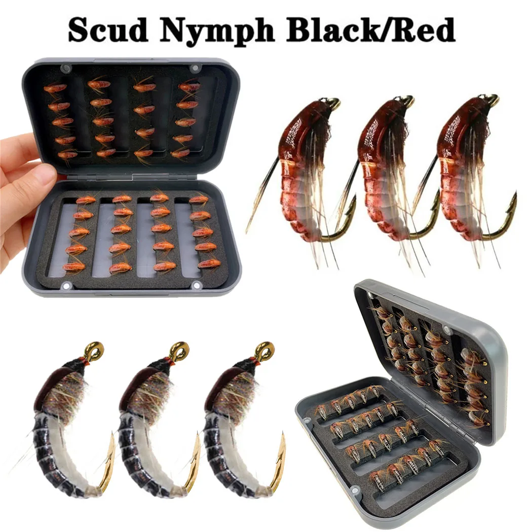 24Pcs/Box Nymph Scud Fly Fishing Flies Fly Insects Different Styles Salmon Trout Fly Fishing Lures Fishing