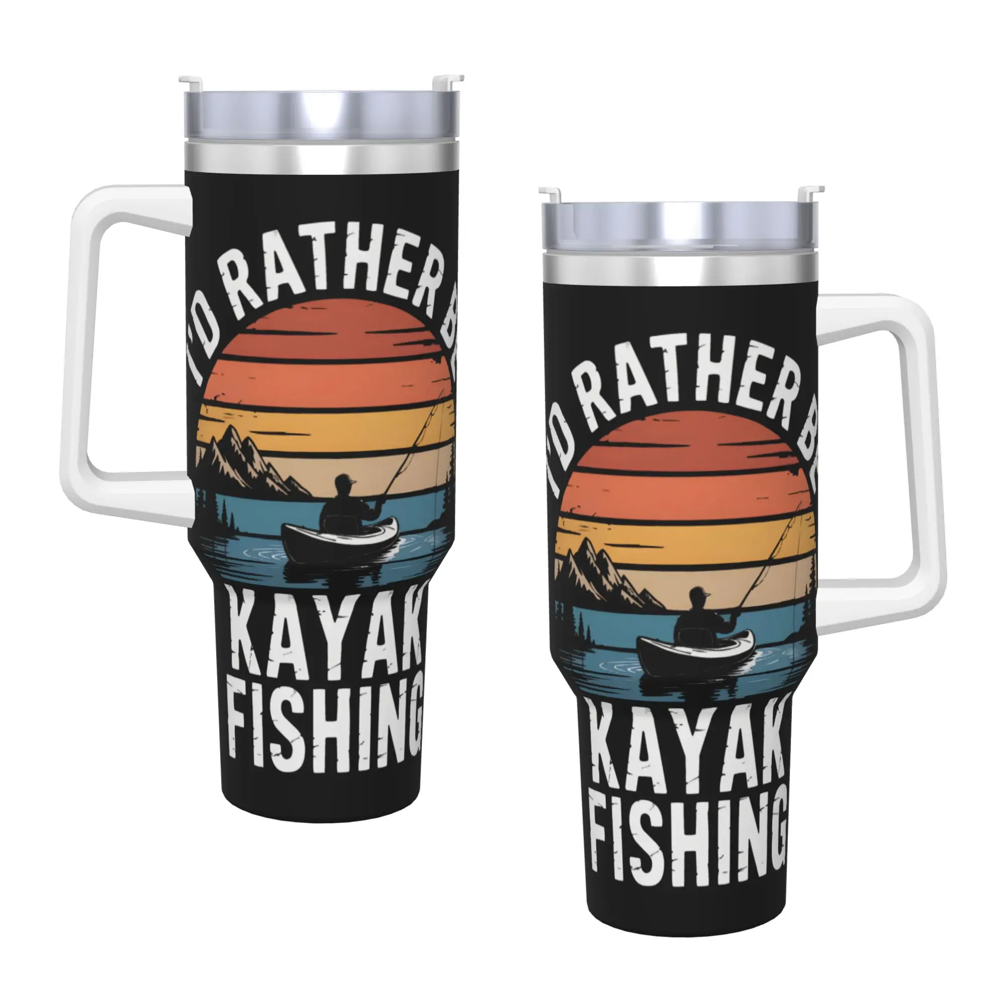 Kayak Fishing Tumbler  Cold Drink Water Bottle Insulated Stainless Steel Thermal Mug Custom Driving Car Mugs