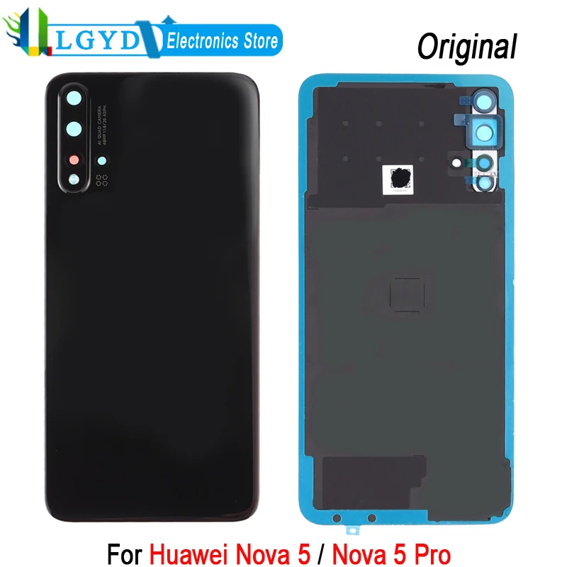 Rear Cover For Huawei Nova 5 / Nova 5 Pro Battery Back Cover with Camera Lens with Logo Repair Spare Part