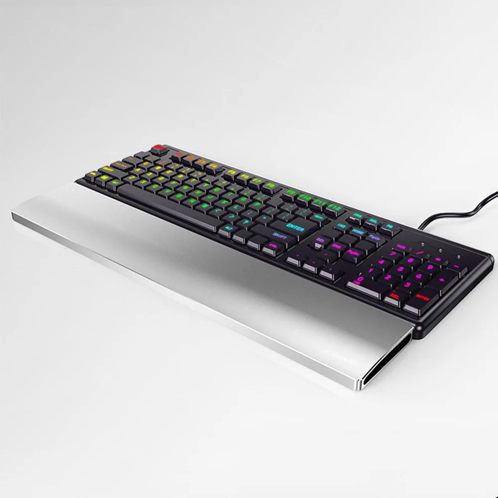 

Metal Wrist Rest for 87 104 Mechanical Keyboard Aluminum Alloy Gaming Keyboards Hand Rest Anti-slip Pad Silver Black Palm Rest