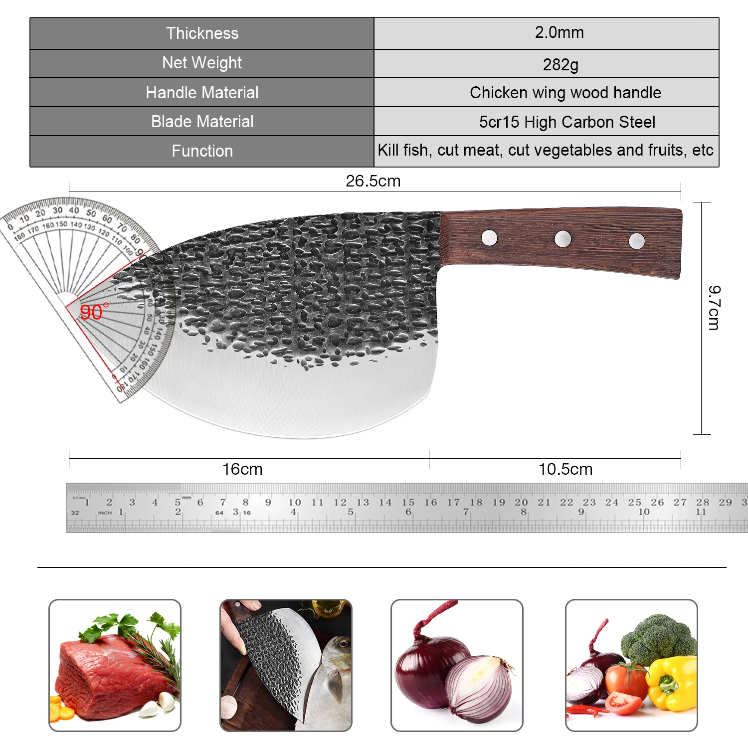 XITUO Very Sharp Kitchen Cleaver Filleting Knife Stainless Steel Handmade Forged Knife Meat Cutter Tool Market Scale Fish Knives