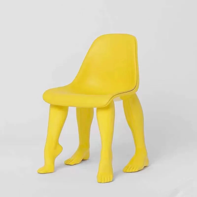 

Nordic luxury FRP personalized human leg shape leisure chair, creative designer hotel reception chair, villa dining chair