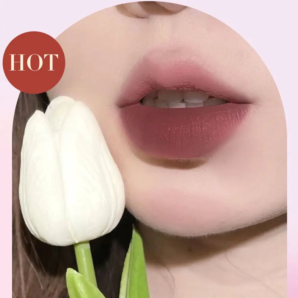 Beauty Waterproof Nude Lip Mud Lasting Monochrome Matte Velvet Lip Gloss Autumn/Winter Ambience Purple Liquid Lipstick Women