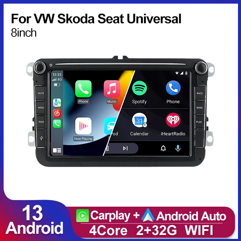 MEKEDE 7/8/9inch Android 13 Carplay Car Radio Multimedia Player For VW Volkswagen Passat B7 B6 Golf Touran Polo Tiguan Jetta