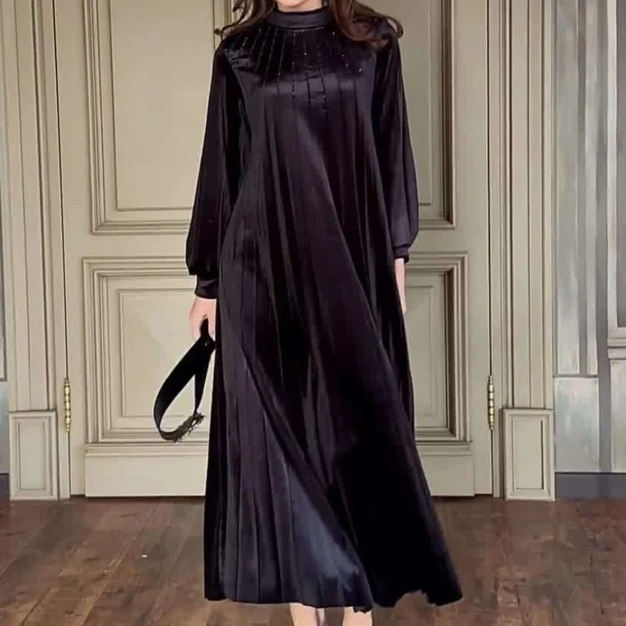 

Eid Muslim Pleated Dress for Women Abaya Morocco Party Dresses Ramadan Belted Abayas Kaftan Islam Dubai Arab Long Robe 2024