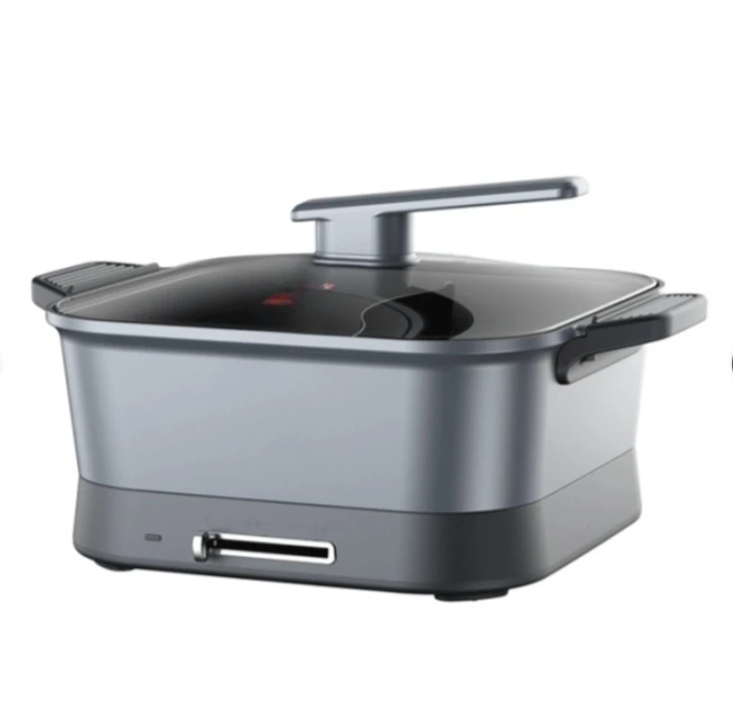 Multifunctional electric hot pot household fried vegetables electric boiled shabu meat large capacity 6L