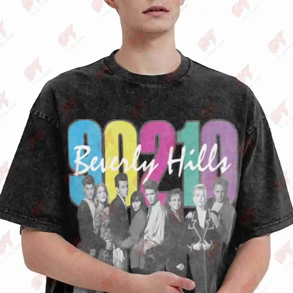 2026 Group Photo Number Colorful Fill Retro Style Vintage Washed Tee Pure Cotton T-Shirt