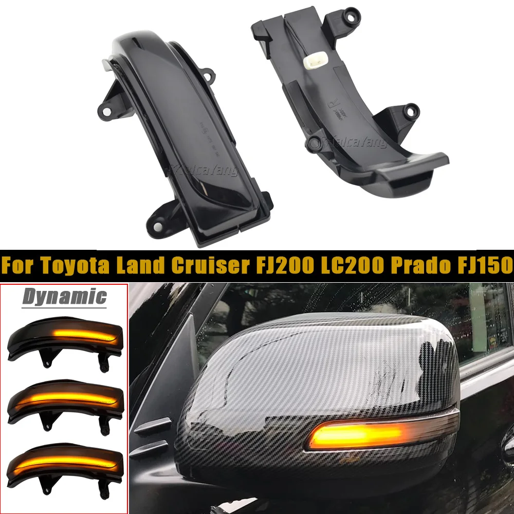 For Toyota Land Cruiser LC200 FJ200 Prado FJ150 2010-2020 LED Dynamic Side Mirror Turn Signal Light Indicator Blinker Sequential