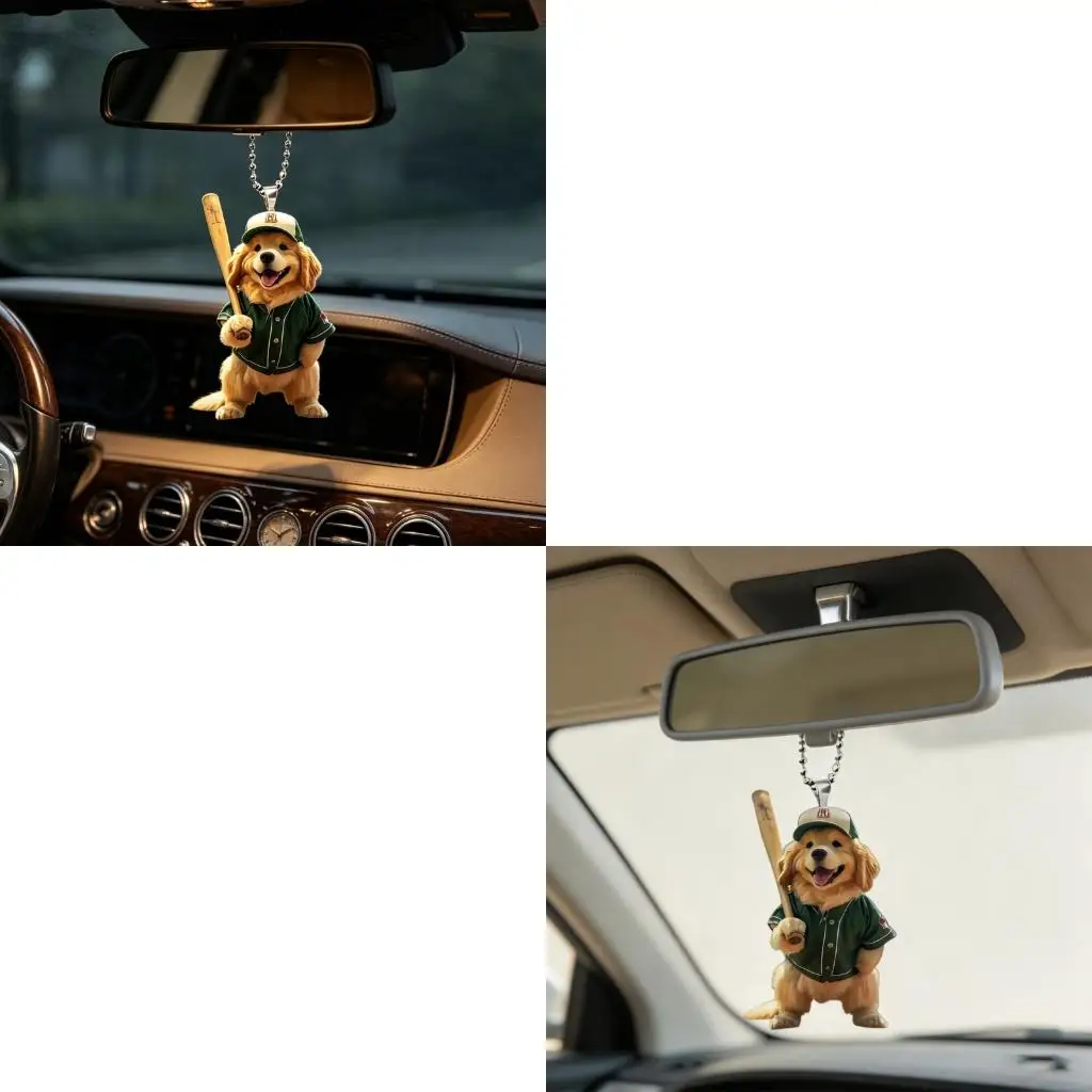 Delightful Dog Rear View Mirror Pendant for Automotive 80Mm