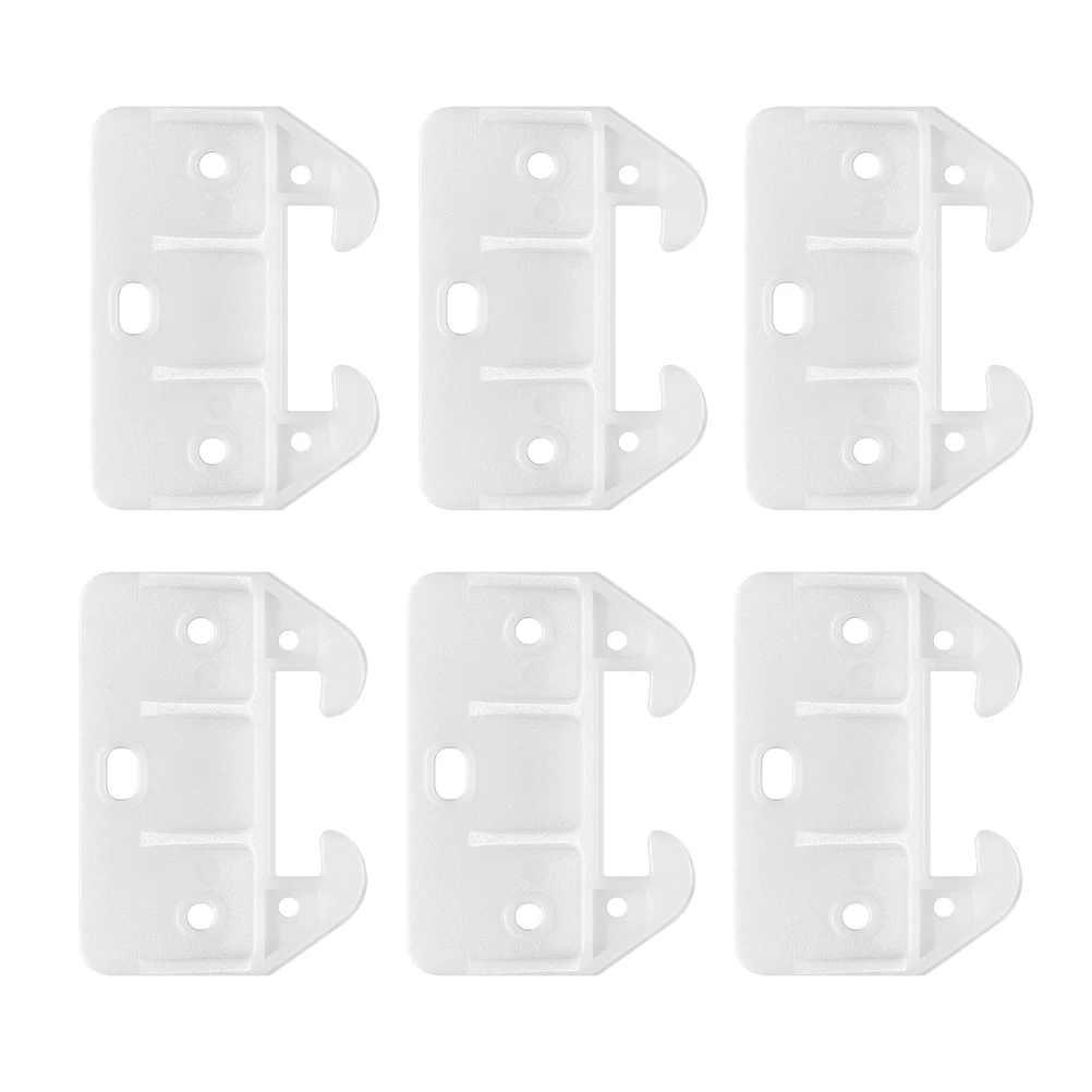 

6 Crab Hooks Plastic White Nylon Cabinet Accessories Drawer Guides Dresser Replacement Parts Wardrobe