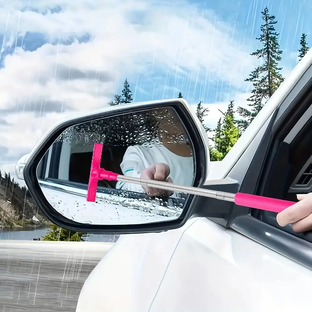 Extendable Design Telescopic Rearview Mirror Squeegee Adjustable Frost Removal Portable Car Window Cleaner Squeegee Function
