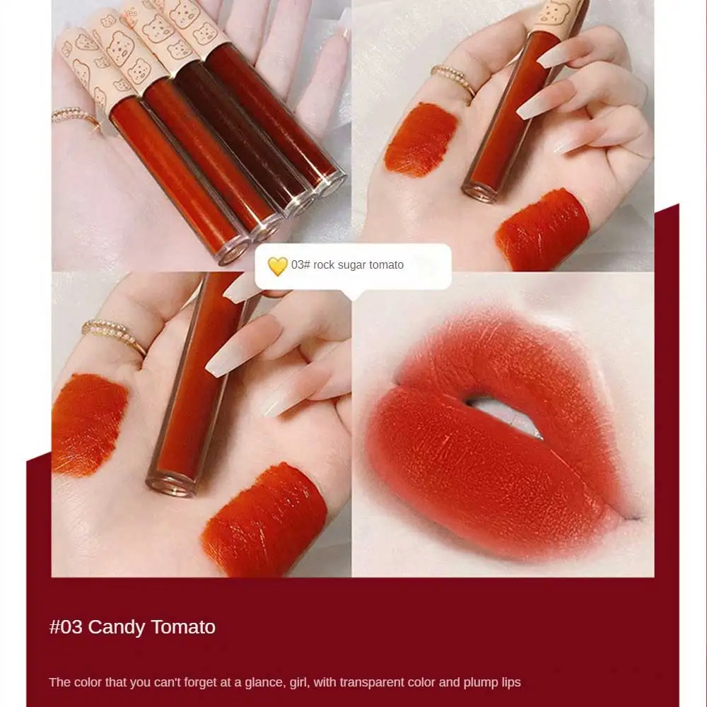 Lip Gloss Matte Velvet Lip Mud Matte Chocolate Lipstick Red Lip Tint Lip Glaze Korean Waterproof Lasting Makeup Cosmetics