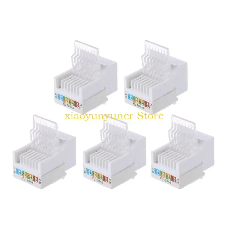 P9JB CAT5E RJ45 LAN SOCKECKETSE Keystone para Internet Plug Panel pared 5 piezas