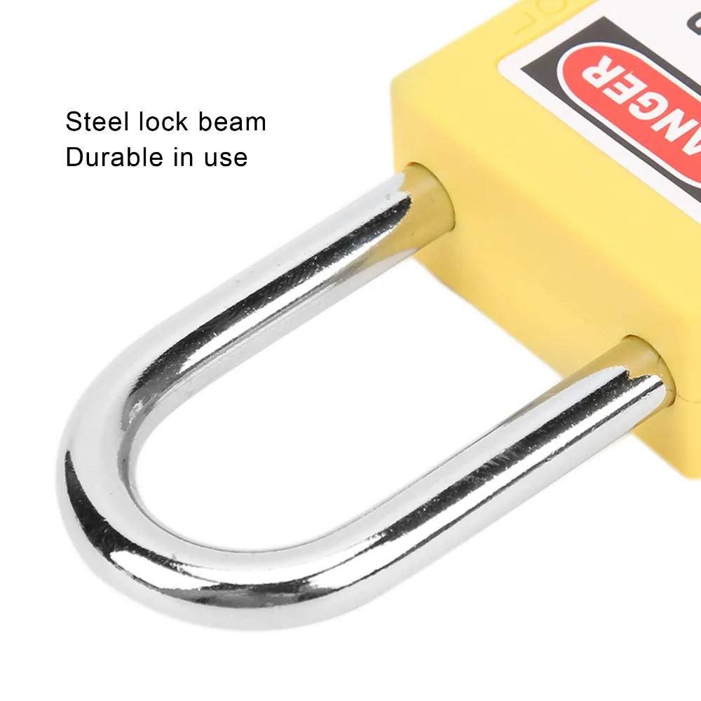 

Sturdy 38mm Safety Padlock Plastic Steel Safe Industrial Lock Durable Insulated Insulated Lock LOTO Application