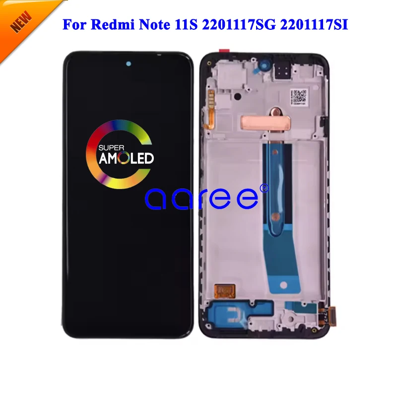 xiaomi-redmi-note-11s用新型lcdディスプレイ、redmi-note-11s-2201117sg用lcdディスプレイ、lcdスクリーンタッチデジタイザーアセンブリ