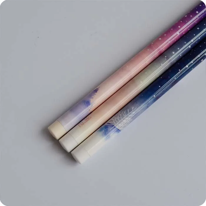 3 pcs/lot 0.35 mm Good Night Starry Sky Gel Pen Ink Marker Pen School Office Supply Escolar Papelaria Office Signature Pen