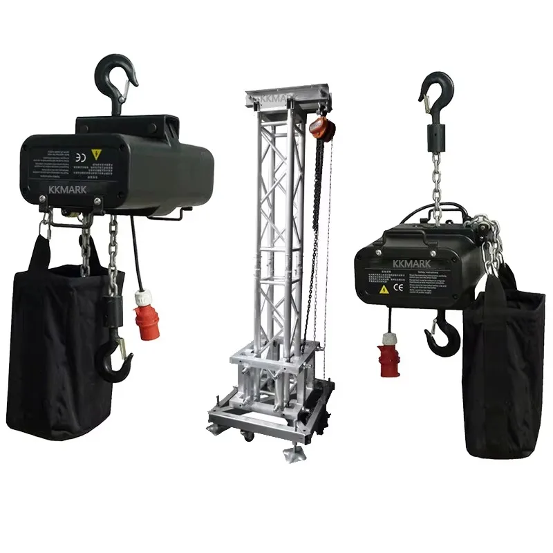 Three-Phase/Single-Phase Electric 500kg 1000kg 2000kg Electric Stage Hoist Double Braking Performance Truss Chain Electric Hoist