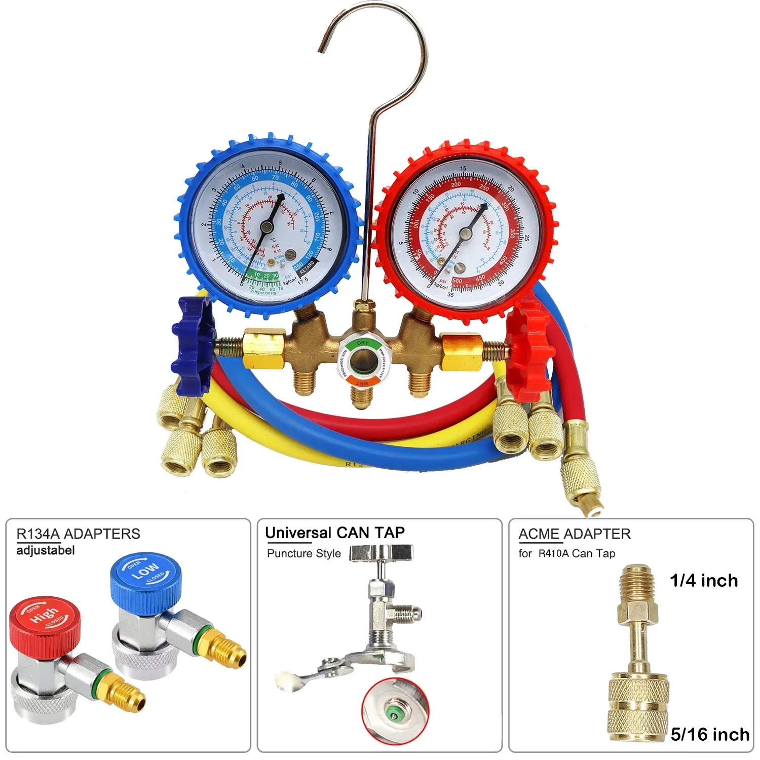 R134a Air conditioner refrigerant fluoride pressure gauge tester Refrigerant Automobile Air conditioner fluoride tester