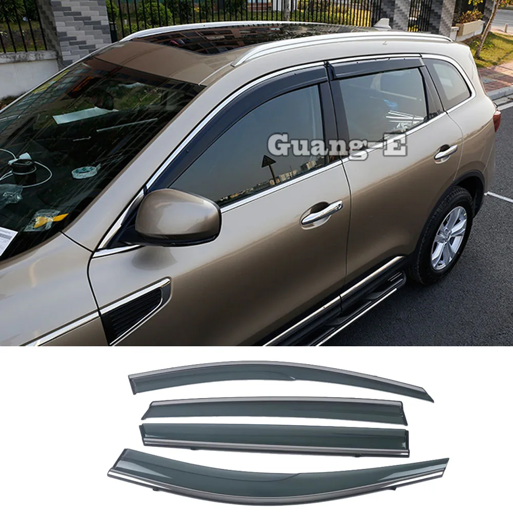 

For Renault Koleos 2017 2018 2019 2020 2021 Body Detector Stick Lamp Plastic Window Glass Wind Visor Rain/Sun Guard Vent 4pcs