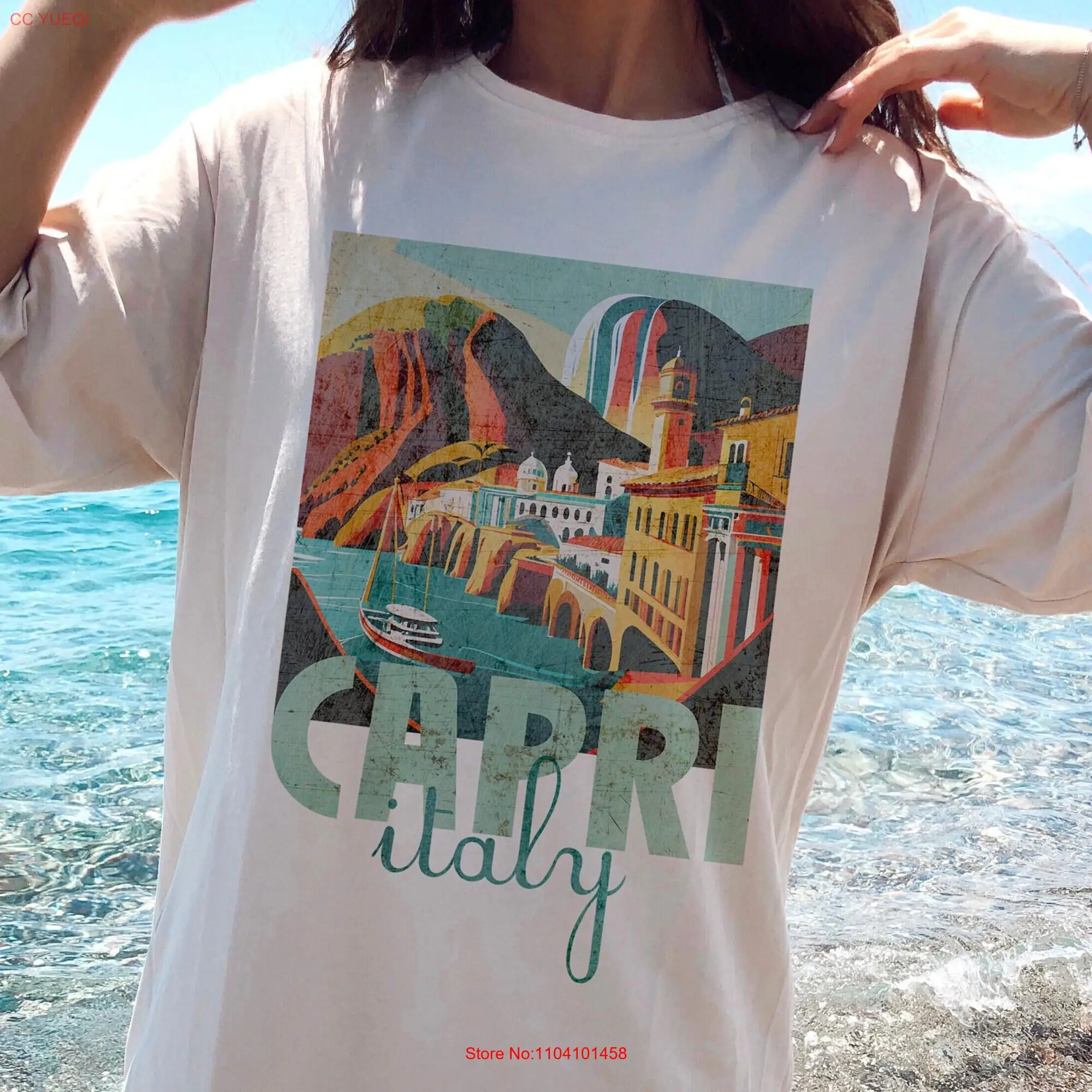 Capri Italy T Shirt Retro Vintage Vacation Italian Coasts Travel Clothes long or short sleeves