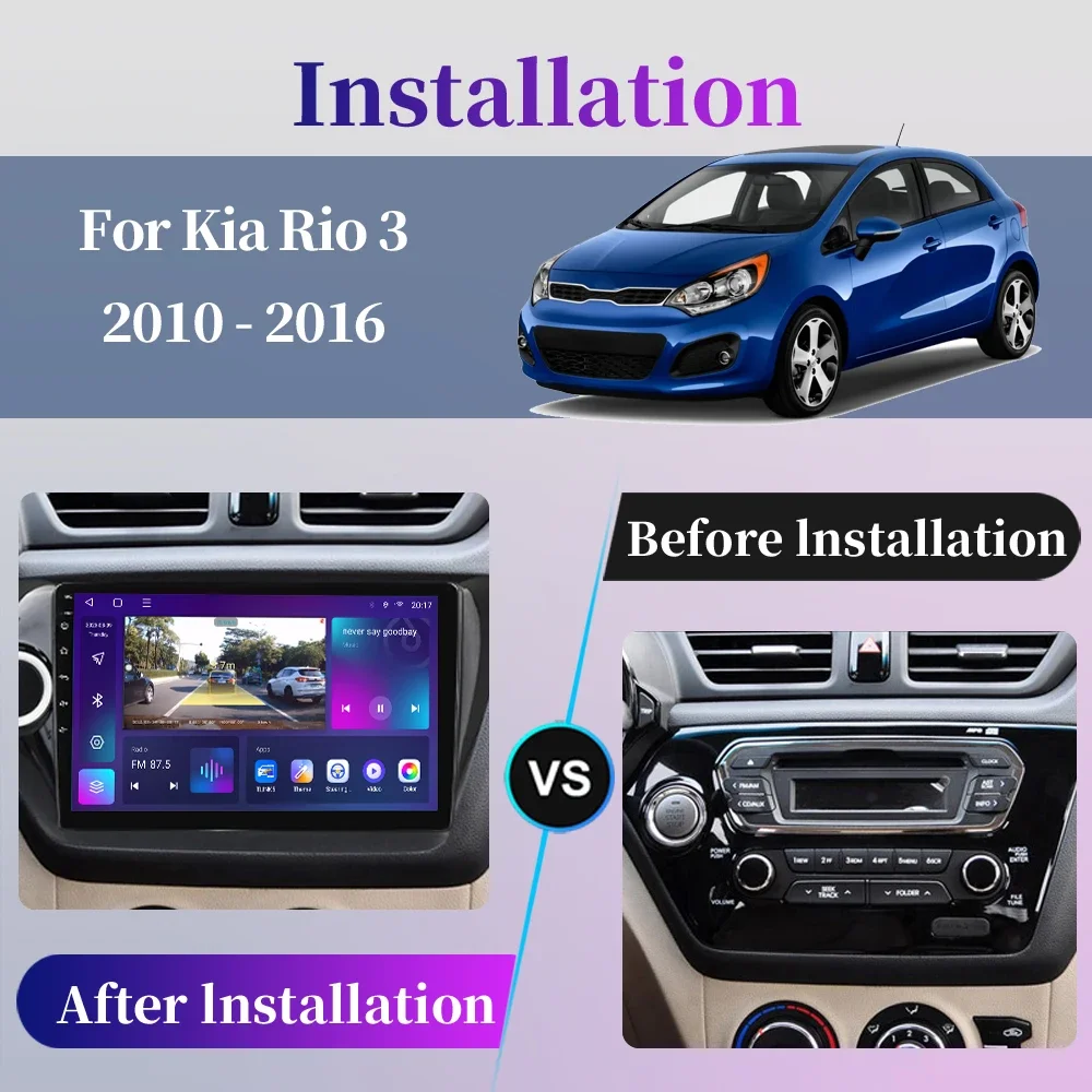 Car Radio Multimedia Player For Kia RIO 3 2011 2012 2013 2014 2015 2016 Android Carplay GPS Navigation Auto Stereo Touch Screen