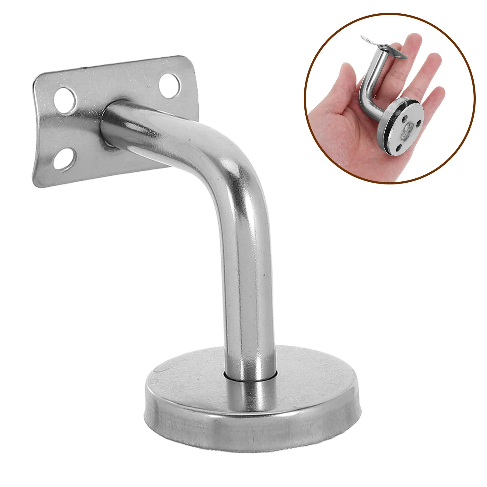

2Pcs Stainless Steel Stair Handrail Brackets Wall Mount Railing Supports for Indoor Staircases Family Safety Slip Resistant