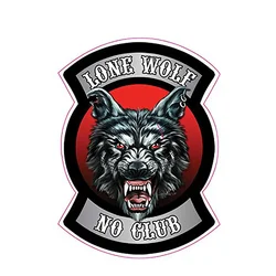 New Design Personality Lone Wolf No Club Decal Fun Car Styling Decal Motorcycle Decal Accessories, 12cm