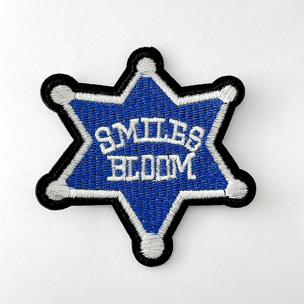 SMILES BLOOM Cloth Patch Embroidered Badges Iron on Patches for Clothes Repair Hole Cover Stickers Embroidery Appliques