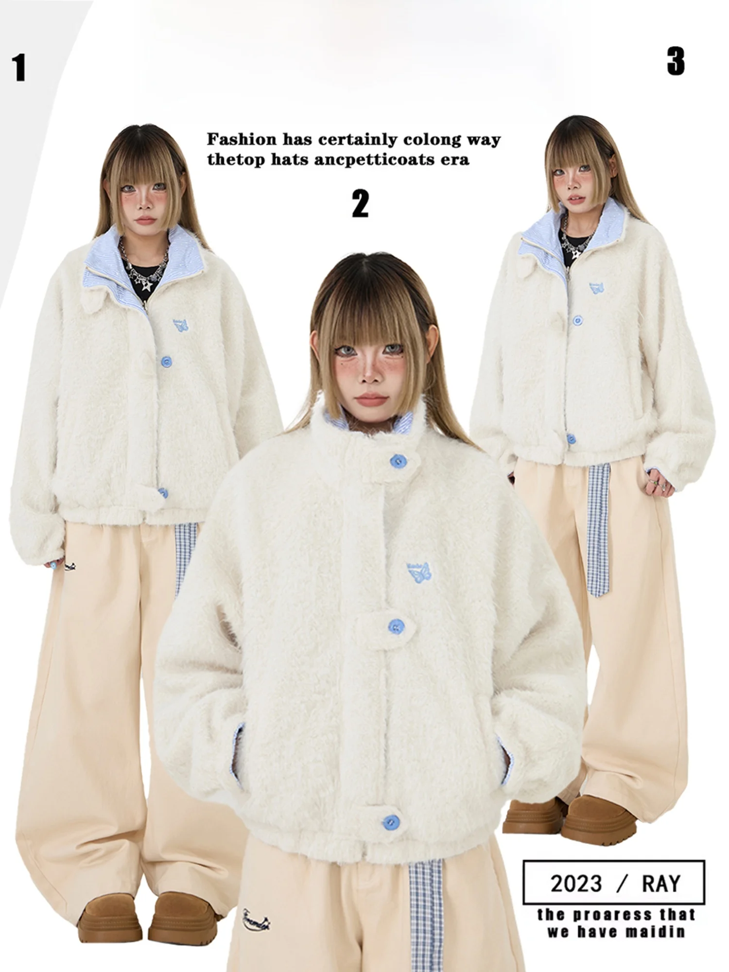 

Двусторонняя одежда American Sle Thiened Floing из хлопка с узором в полоску, теплая верхняя одежда для женщин, зимний сезон