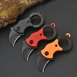 Mini cuchillo portátil plegable para acampar, herramienta EDC multifuncional para exteriores, accesorio de llavero de cadena