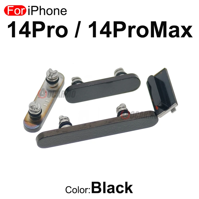 Aocarmo For Apple iPhone 14 Pro Max 14Pro 14PM Full Set Side Key Power On Off Volume Mute Buttons Replacement Parts