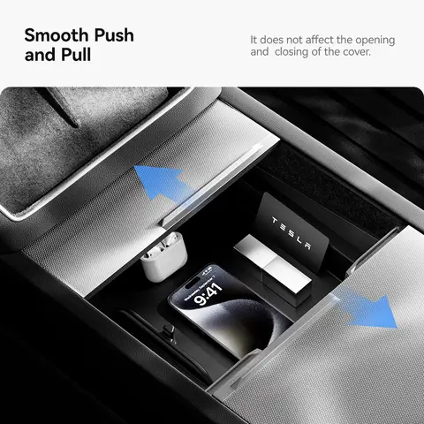 YZ For Tesla Storage Box  Model 3 Y YL Highlang Juniper Center Console Armrest TPE Hidden Box Organizer Car Interior Accessories