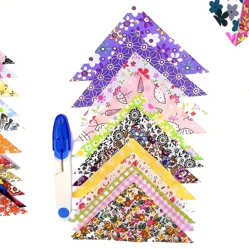 200 pieces 10*10*14CM triangular cotton patchwork fabric DIY quilting fabric suitable for sewing and DIY crafts
