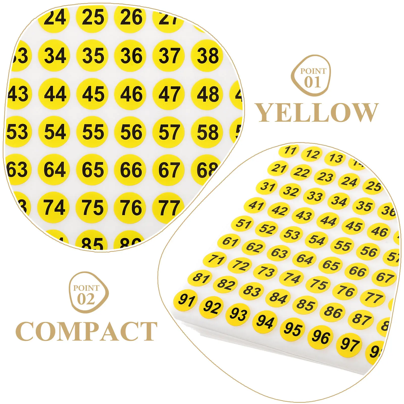 

100 водонепроницаемых круглых наклеек с цифрами для классификации, организации и маркировки, маленькие номерные стикеры