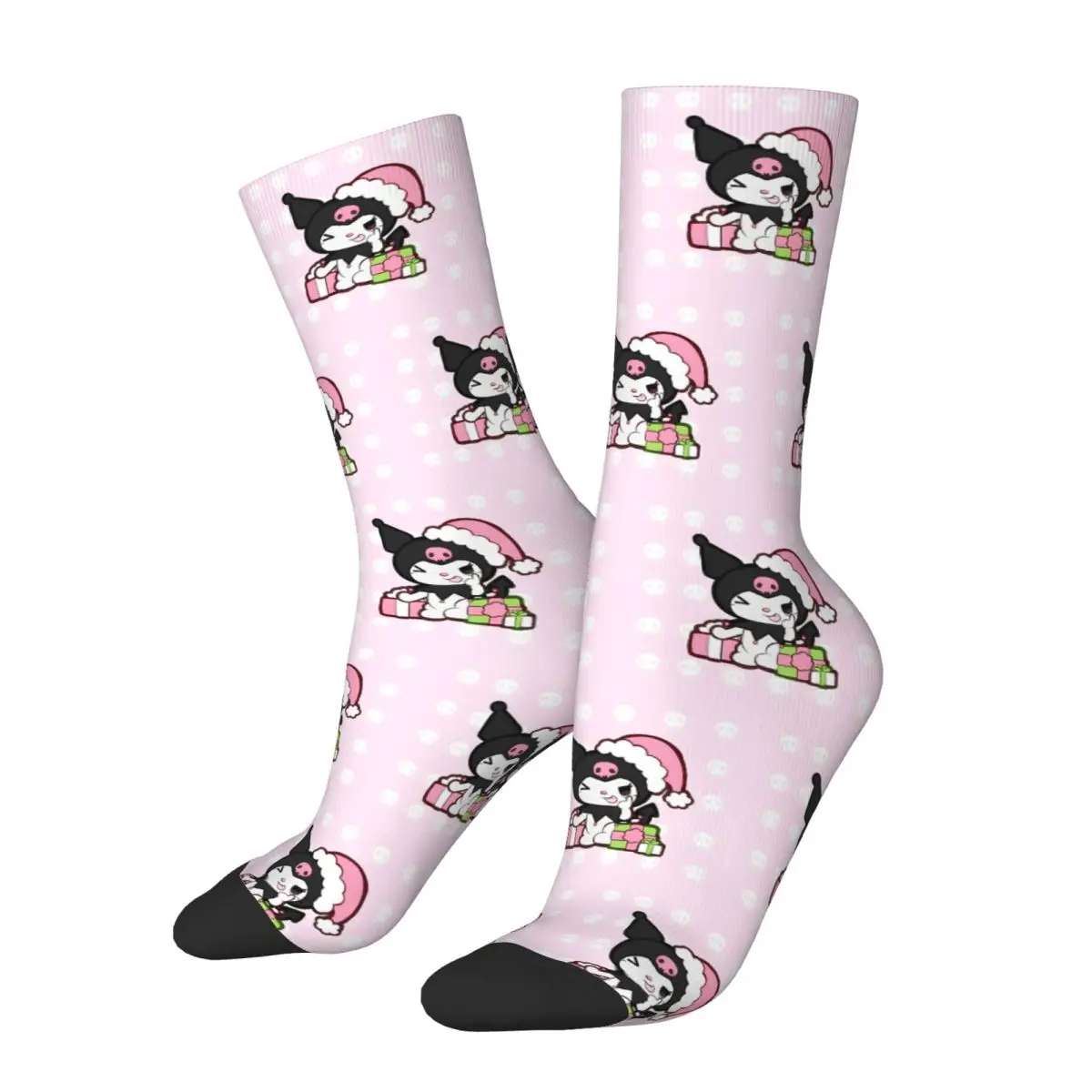 Happy Funny Men's Socks Harajuku Pink Kuromi Christmas Cutie Sock Sport Women Socks Spring Summer Autumn Winter