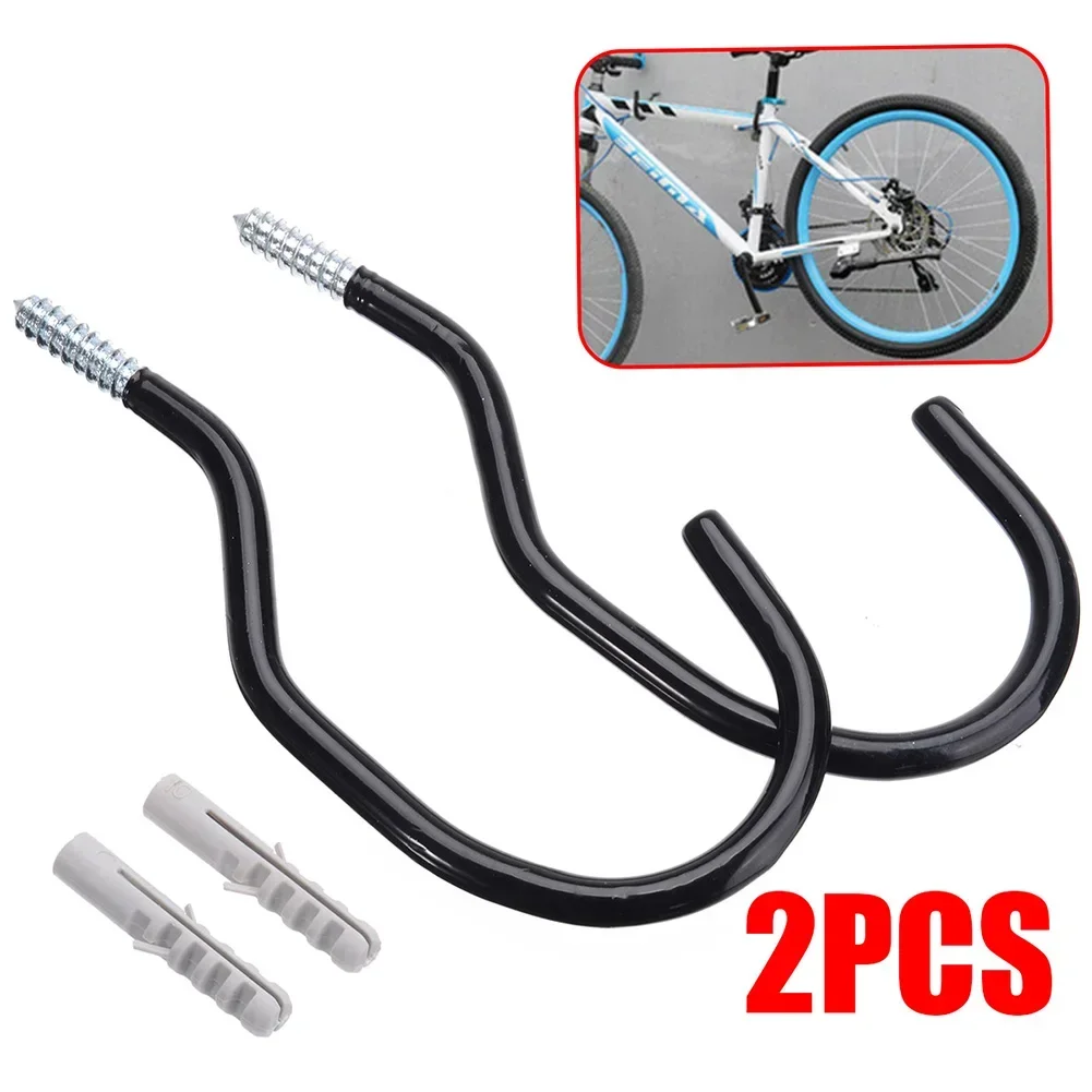 

POTEA 2pcs Bike Bicycle Storage Hooks Wall Mount Hook Stand Parking Holder Durable Metal Hook Storage Tool Organizer Bike Acces