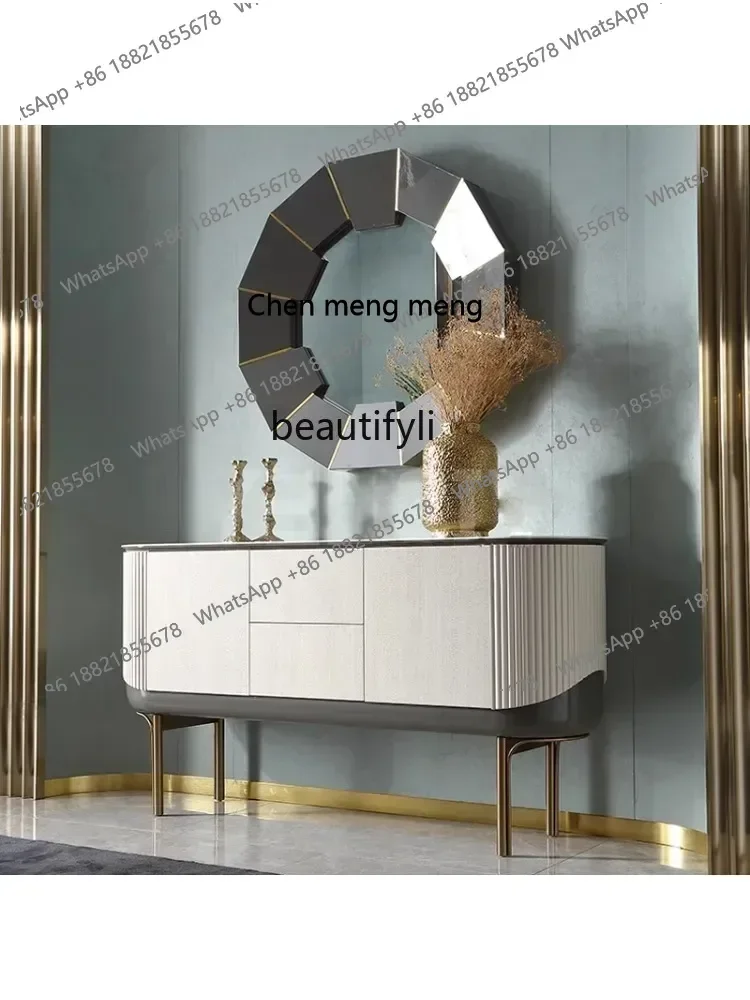 

D178 Italian-Style Light Luxury Entrance Cabinet Post-Modern Simple Sideboard Cabinet Stone Plate Storage Locker against the Wa