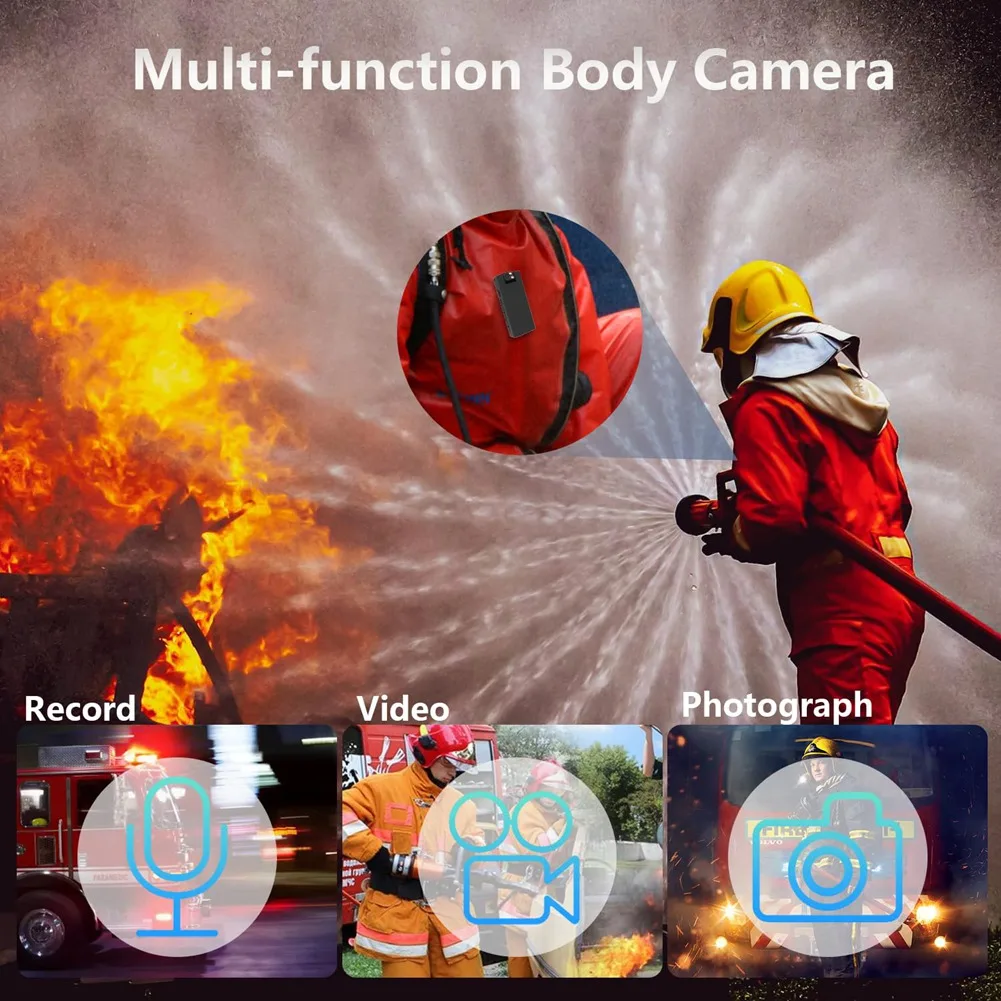 ABJF-128GB Body Camera With Audio & Video Recording,1080FHD Body Cam With 180° Rotatable Lens,Loop Recording Body Camera