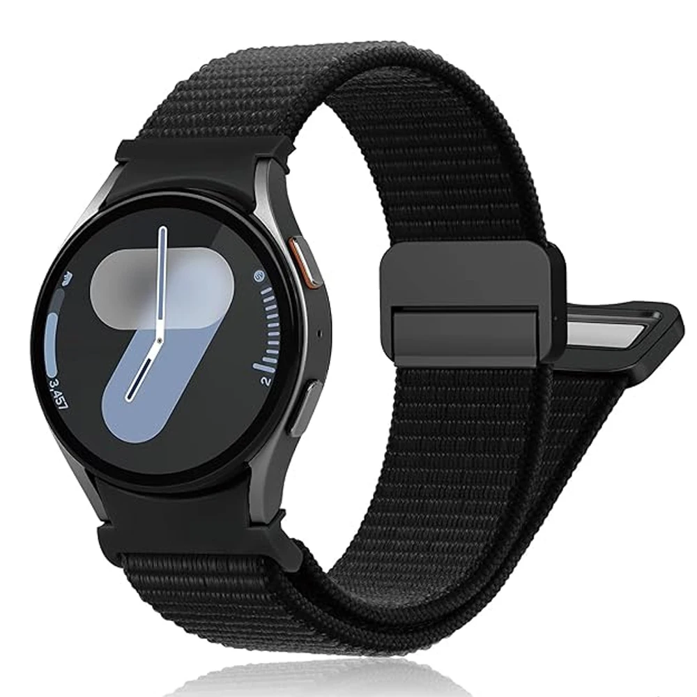 Band For Samsung Galaxy Watch 4/5/6/7/FE/classic/5 Pro 44mm 40mm No Gaps Magnetic Nylon bracelet correa Galaxy Watch 6 Strap