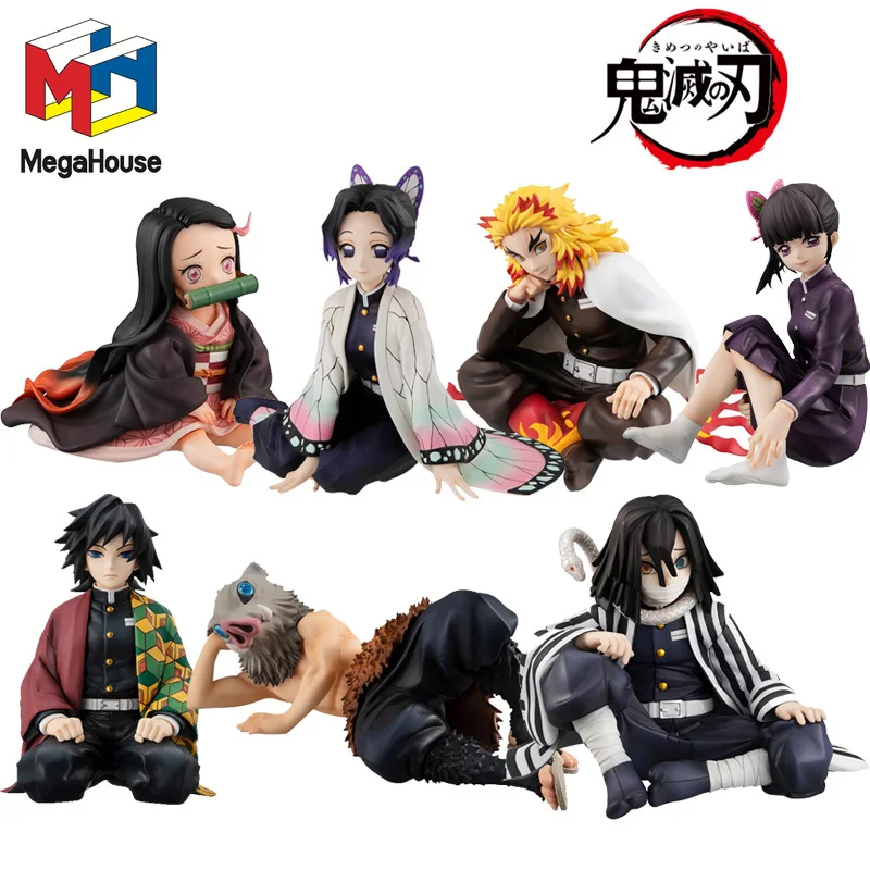 Megahouse Genuine GEM Demon Slayer Kamado Nezuko Tomioka Giyuu Iguro Obanai Anime Action Figures Toys For Boys Girls Gift Model